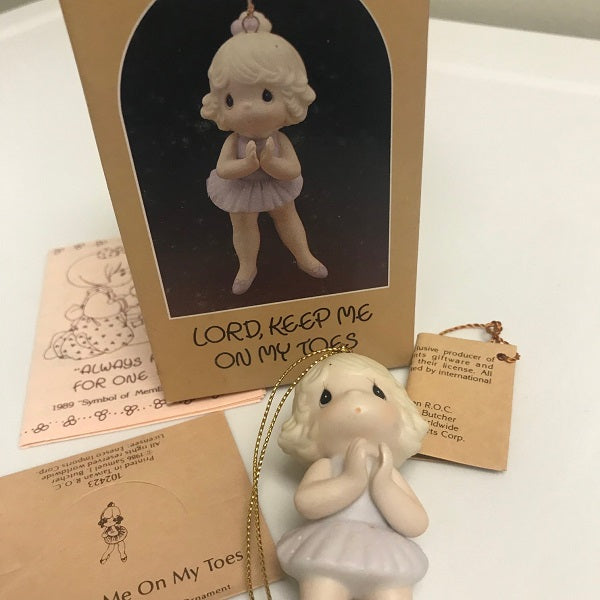 1986 Precious Moments Ballerina Ornament Lord Keep Me On My Toes