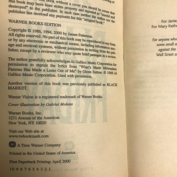 James Patterson Black Friday Paperback Book