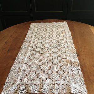 31" Rectangle White Table Runner | Crochet Lace Table Runner