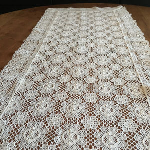 31" Rectangle White Table Runner | Crochet Lace Table Runner