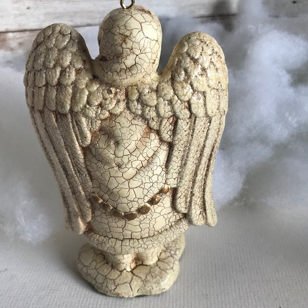 Angel Christmas Ornament Tabletop Decor Holding Birds