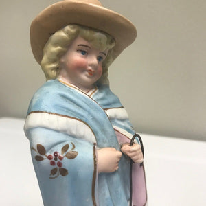 Antique Bisque Figurine with Shepherds Hook 