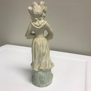Antique Bisque Porcelain Lady Figurine Green Dress