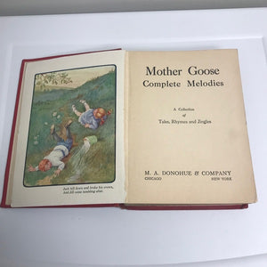 Antique Mother Goose Complete Melodies HC Book Red Hardcover 1886