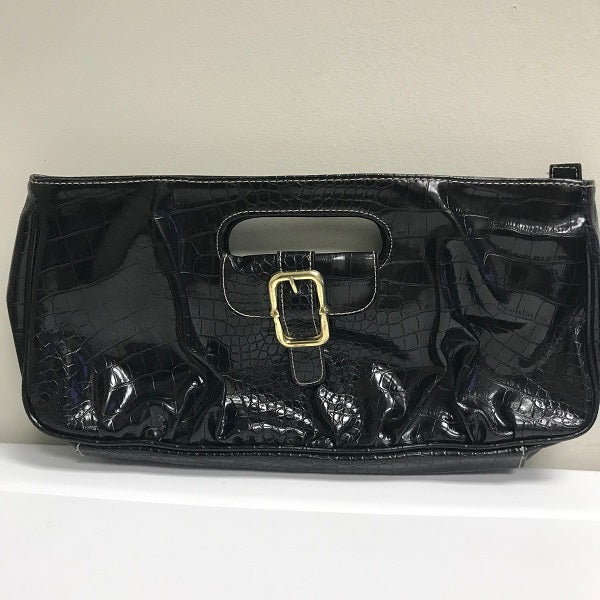 Apt 9 Clutch East West Purse Handbag Black Faux Leather