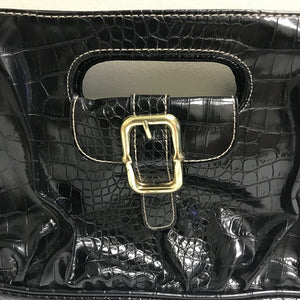 Apt 9 Clutch East West Purse Handbag Black Faux Leather