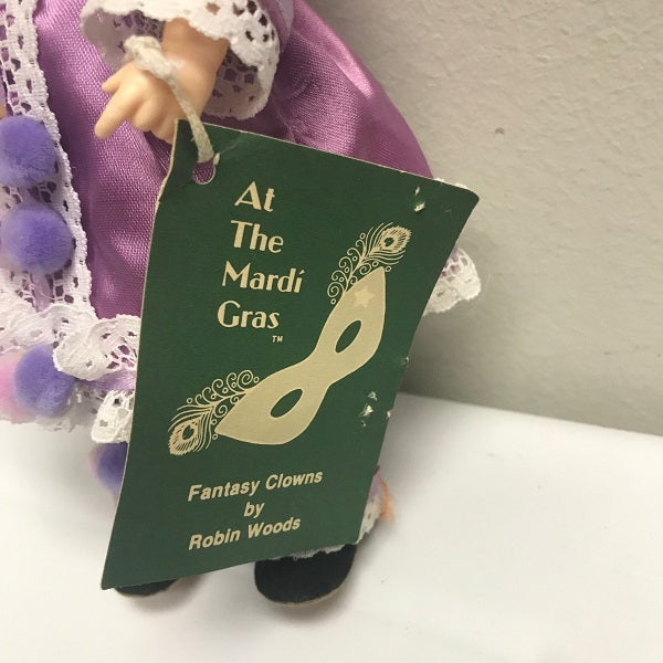 At the Mardi Gras Fantasy Clown by Robin Woods May Clown 1986 8in