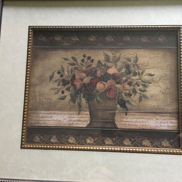 Basket of Fruit 16x14 Framed Wall Décor Art Print Set of 2