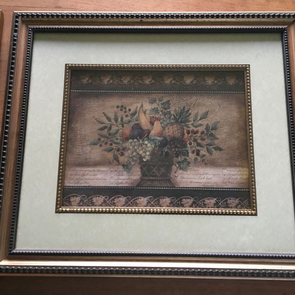 Basket of Fruit 16x14 Framed Wall Décor Art Print Set of 2