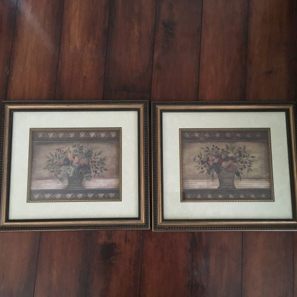 Basket of Fruit 16x14 Framed Wall Décor Art Print Set of 2