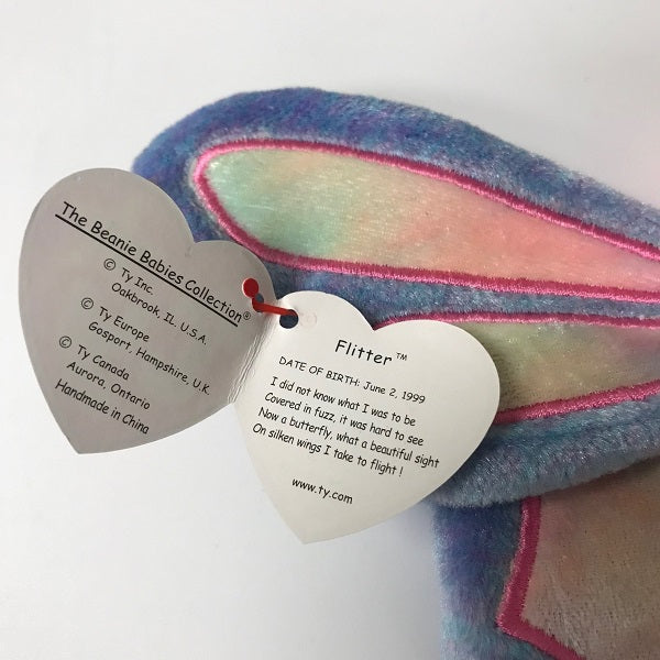 Ty Beanie Baby Flitter the Butterfly 1999 tag