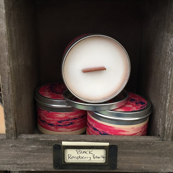 Black Raspberry Vanilla Wood Wick Soy Candle-Chickenmash Farm
