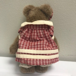 Boyds Bear Lois B Bearlove Jointed Bear Red Plaid Dress