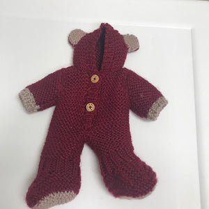 Boyds Bears Karla Mulberry Red Knit Footed Pajamas 1999
