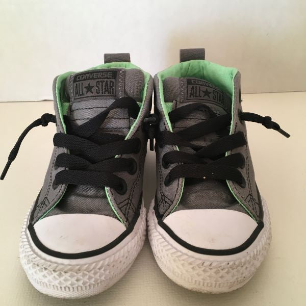 Boys Converse All Star Shoes Grey/Green Size 11 Junior Youth Athletic Shoes