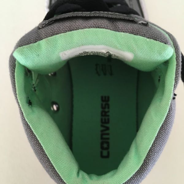 Boys Converse All Star Shoes Grey/Green Size 11 Junior Youth Athletic Shoes