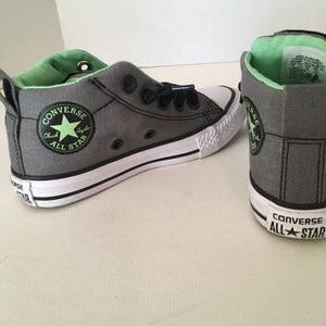 Boys Converse All Star Shoes Grey/Green Size 11 Junior Youth Athletic Shoes