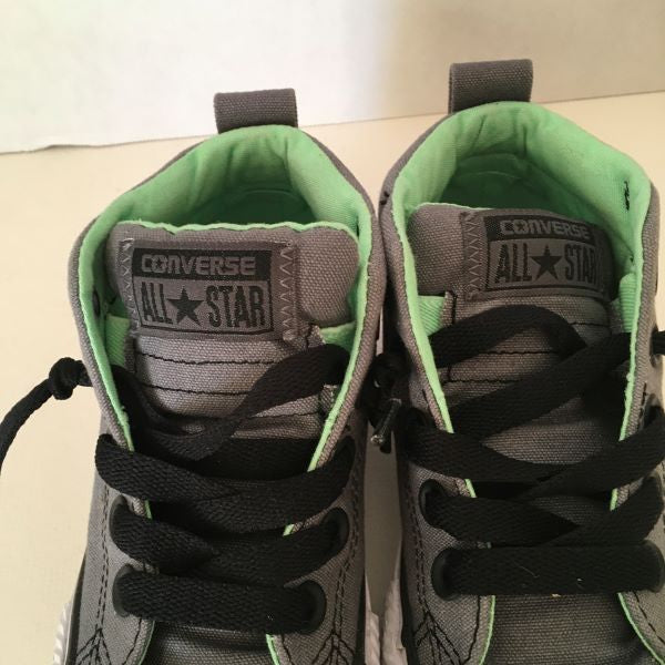 Boys Converse All Star Shoes Grey/Green Size 11 Junior Youth Athletic - Chickenmash