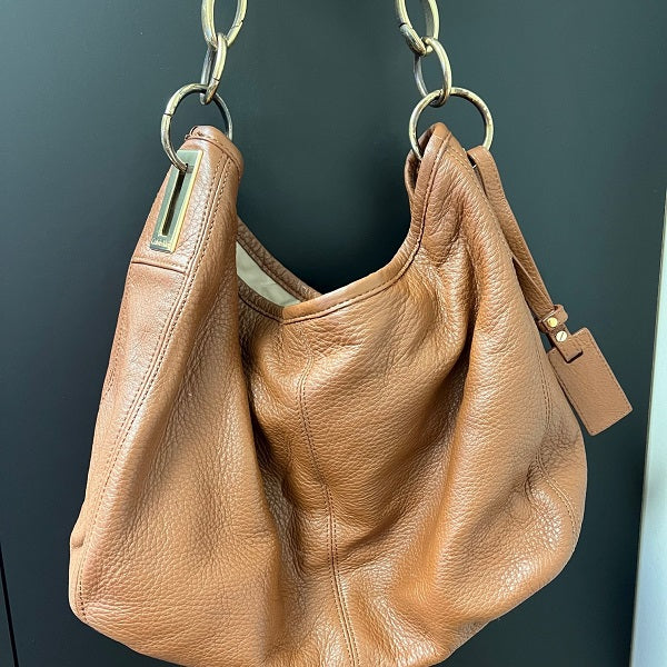 Calvin Klein Brown Leather Shoulder Handbag