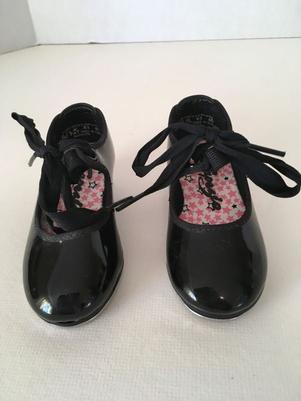Capezio Tele Tone Tap Shoes Girls Size 6 1/2 M Black Tap Shoes