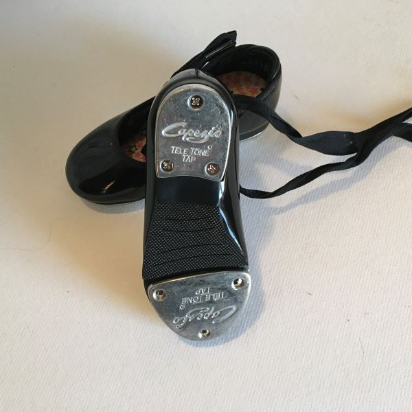 Capezio Tele Tone Tap Shoes Girls Size 6 1/2 M Black Tap Shoes