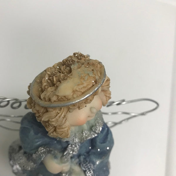 Christmas Angel Figurine Blue Decoration 5 In Figurine 