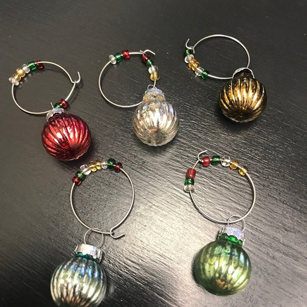 Christmas Bulb Wine Glass Charms Wine Glass Markers