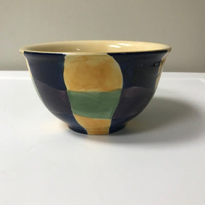Chromatique Hand Painted Collection Bowl Yellow Blue Purple Green