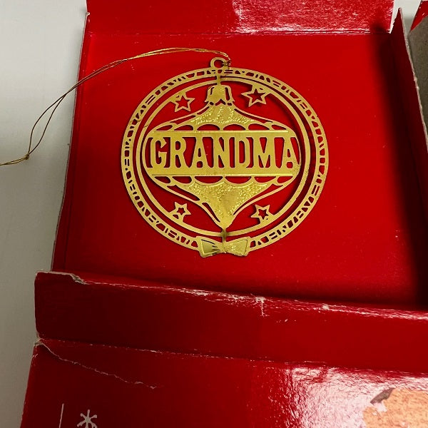 Classic Ornaments Grandma Grandpa Christmas Ornaments Gold Set of 2