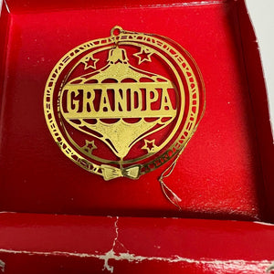 Classic Ornaments Grandma Grandpa Christmas Ornaments Gold Set of 2