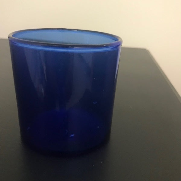 Cobalt Blue Glass Candle Holder 3 Inch Glass Jar 