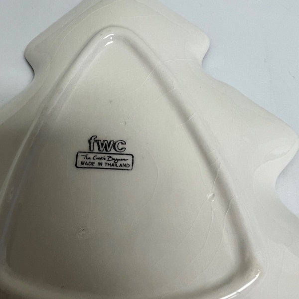 Cooks Bazaar Ceramic Log Cabin Blue Christmas Tree Server