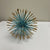 Crate and Barrel 6 inch Starburst Ornament Sparkling Blue and Gold