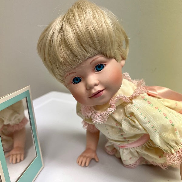 Vintage Specially Fashioned By Mildred Doll Dress Porcelain Doll