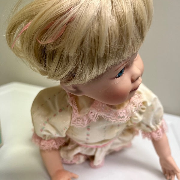 Vintage Specially Fashioned By Mildred Doll Dress Porcelain Doll