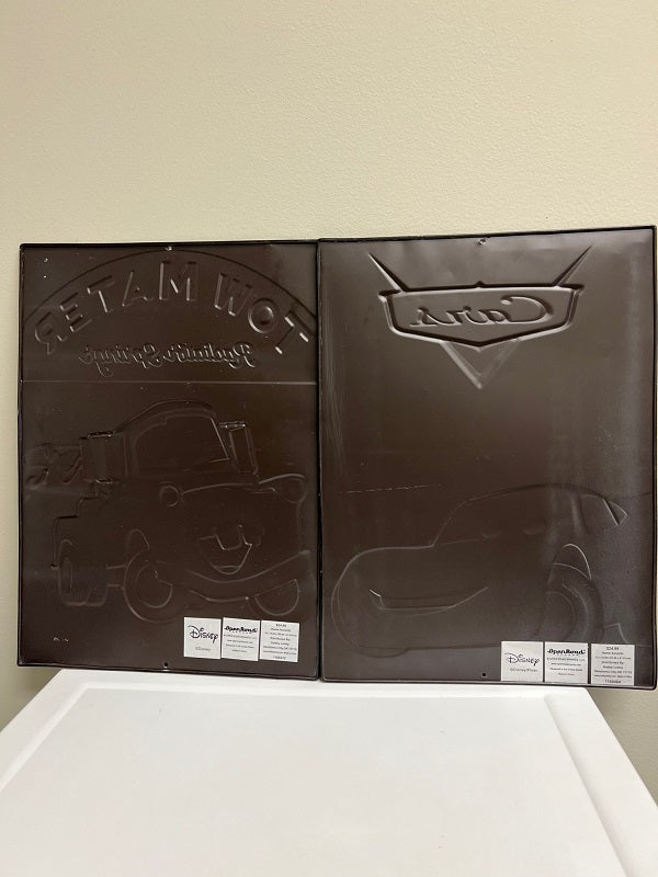 Disney Pixar Cars Metal Wall Sign Set of 2 Tow Mater Lightning McQueen