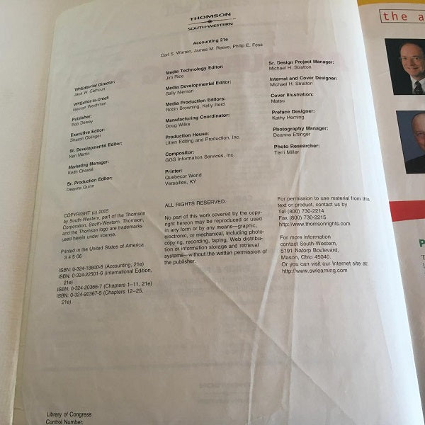 Edition 21 Warren Reeves Fess Accounting Book