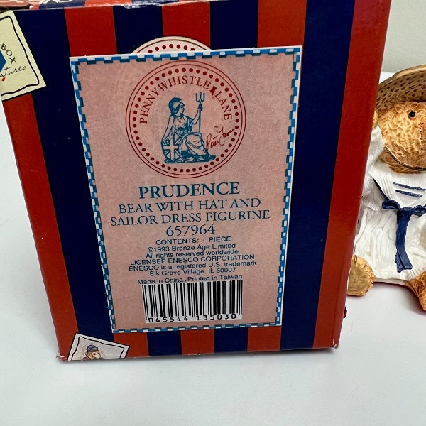 Enesco Penny Whistle Lane Prudence Bear With Hat And Sailor Dress Figurine
