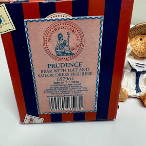 Enesco Penny Whistle Lane Prudence Bear With Hat And Sailor Dress Figurine