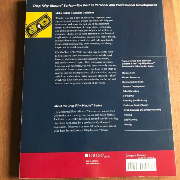 Financial Analysis Crisp Fifty-Minute Series Paperback 2001