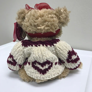 First & Main Plush Teddy Bear Scraggles With Heart Sweater