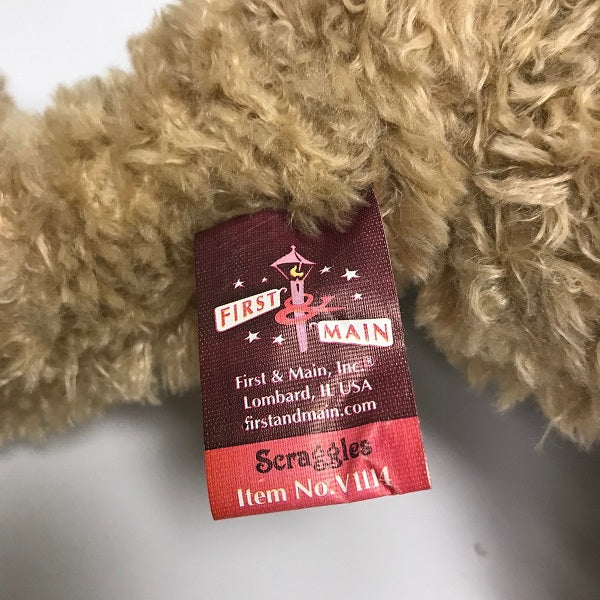 First & Main Plush Teddy Bear Scraggles With Heart Sweater