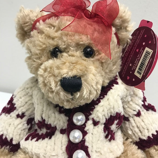 First & Main Plush Teddy Bear Scraggles With Heart Sweater