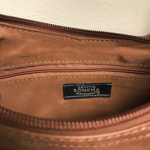 Williams Sonoma Jean Company Brown Leather Purse Short Strap