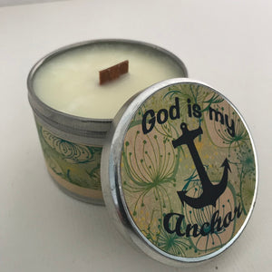 God Is My Anchor | Inspirational Candle | Ocean Breeze Scent-Chickenmash Farm