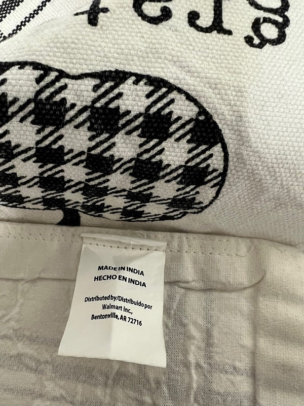 Grateful Table Runner 64 inches Black and White Checkered Apple