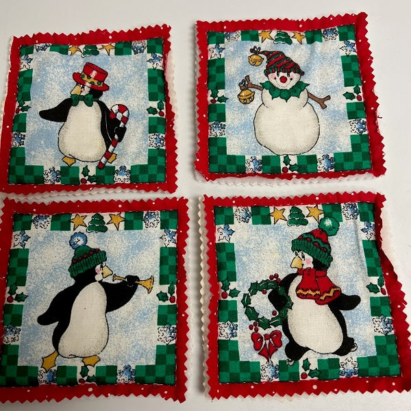 Handmade Fabric Coaster Set of 4 Christmas Coasters