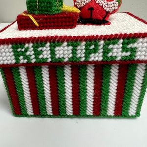 Handmade Plastic Canvas Christmas Recipe Box