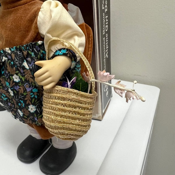 Handpainted Bisque Porcelain Alpine Boy and Girl 10in Figurines