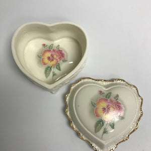 Heritage House Porcelain Heart Shaped Trinket Jewelry Box Love Me Tender
